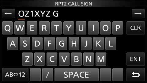IC705 rpt2 callsign