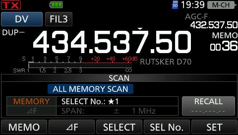 IC705 memory scan