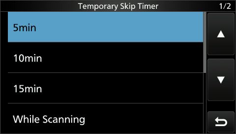 IC705 scan temp skip timer set 2