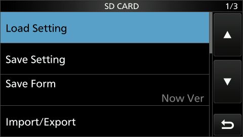IC705 load settings 1