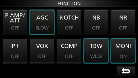 IC7300 function menu