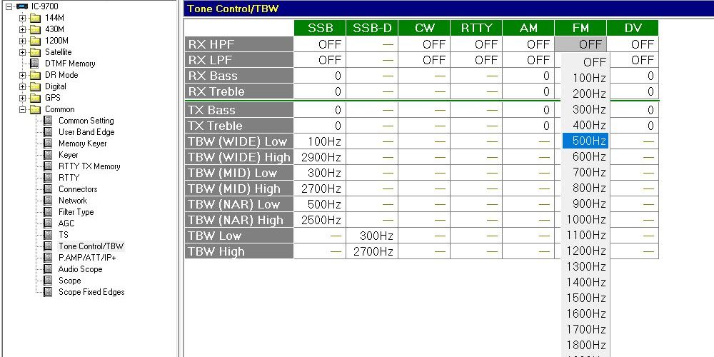 CS9700 tone control rx
