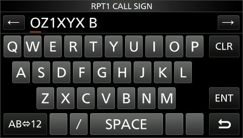 IC9700 rpt1 callsign