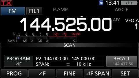 IC9700 scan program start 