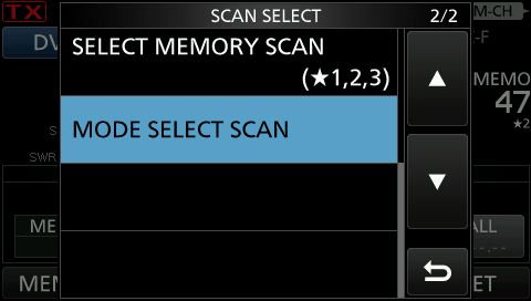 IC9700 select mode scan