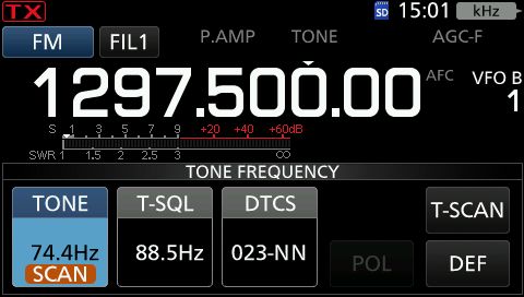 IC9700 tone scan