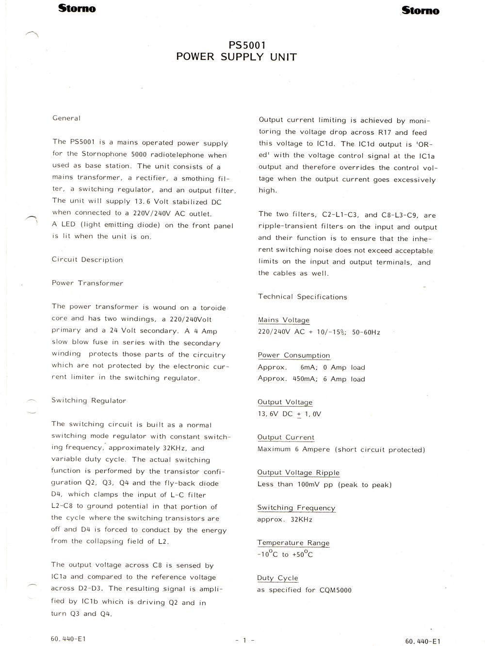 PS 5001 description